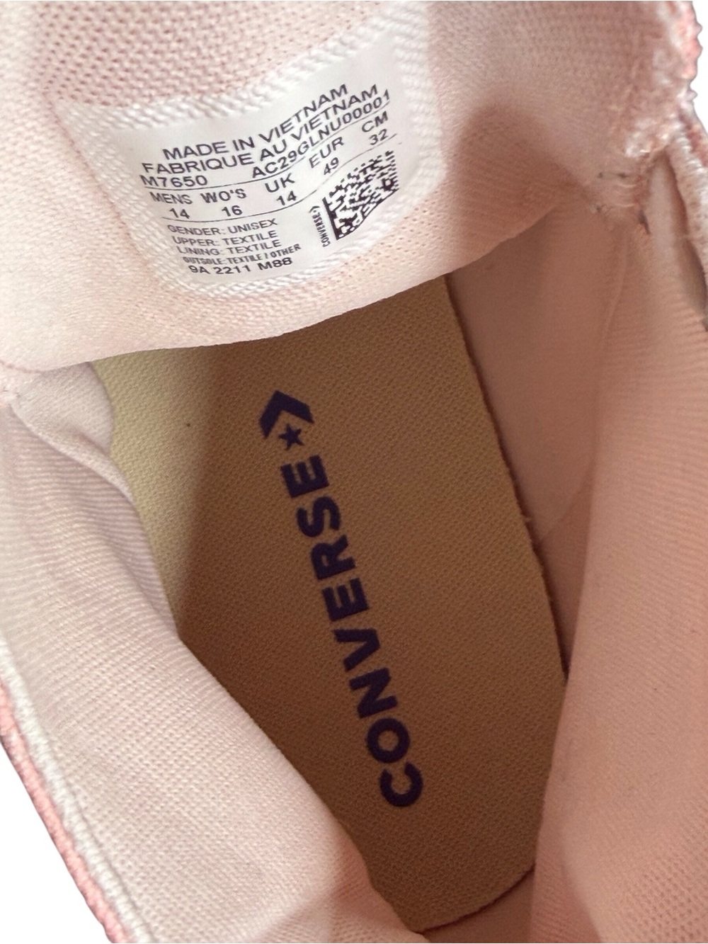Converse Chuck Taylor All Star High Tops M7650 Pastel Pink Mens Size 14 - Picture 10 of 10